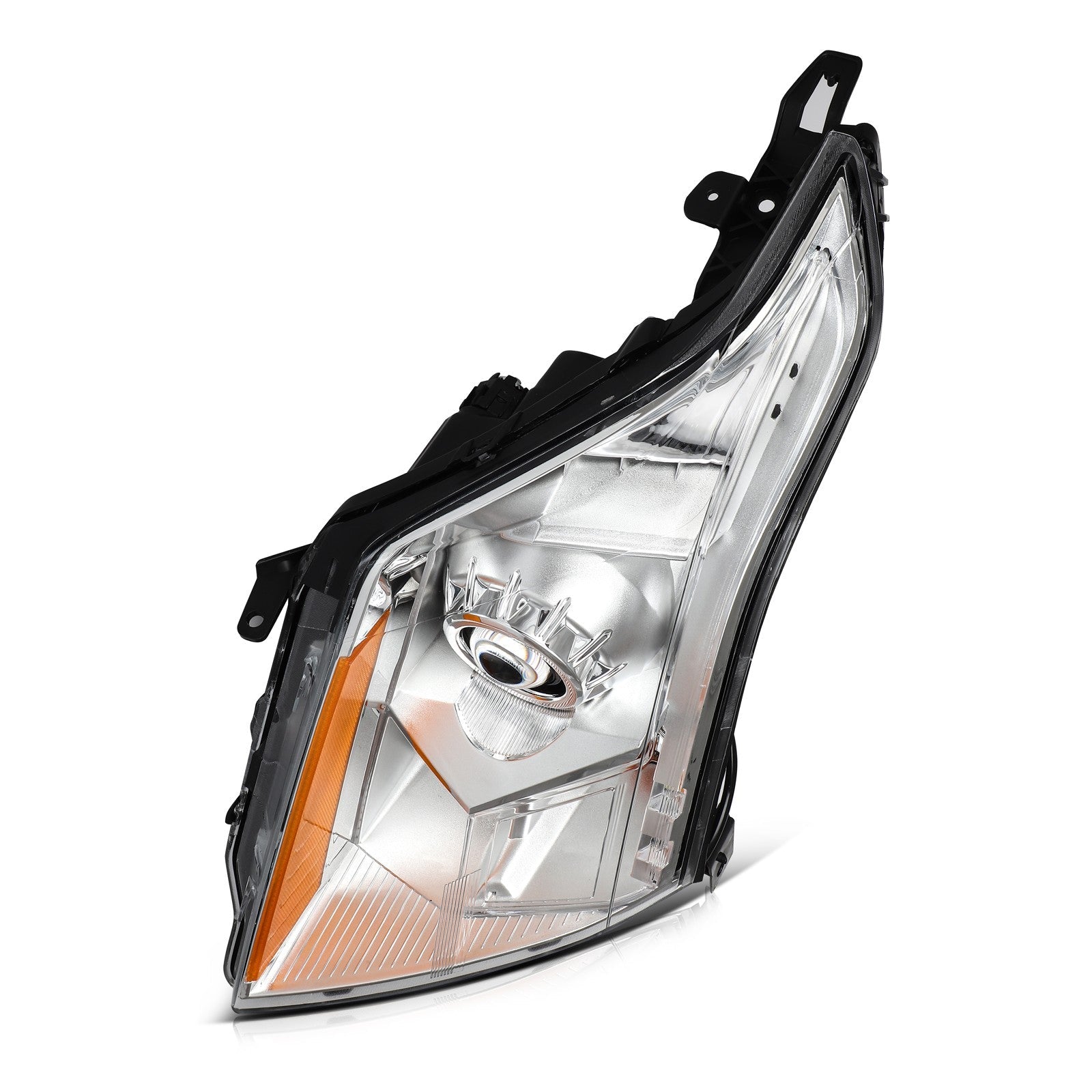 ECCPP Headlights Assembly For Cadillac SRX 2010-2016 Pair Kit Chrome Amber 6B93BC-57