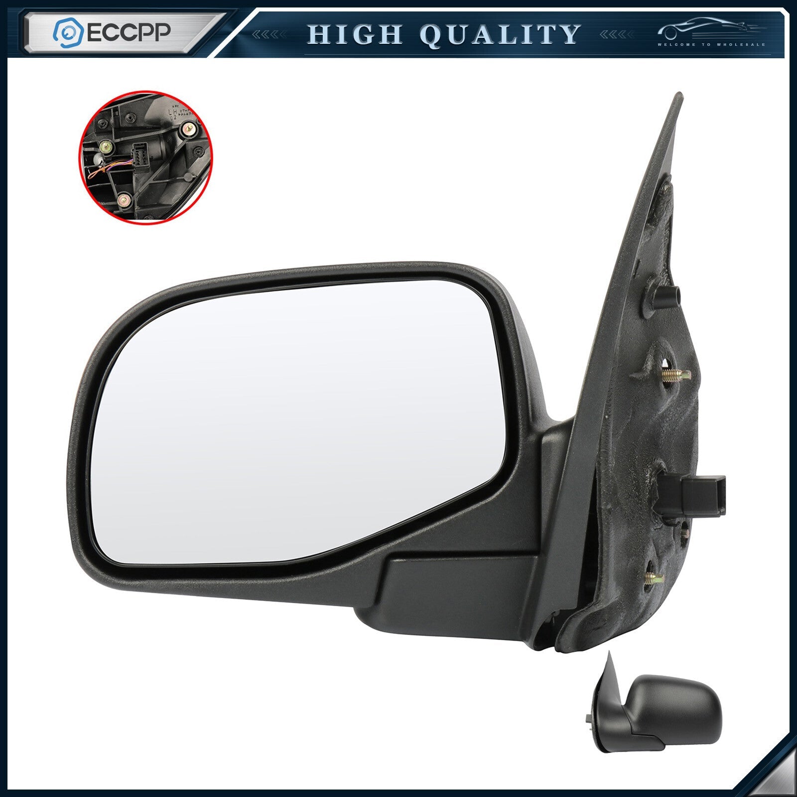 Black Power Mirror For 2002-2005 Ford EXPLORER LH Side Puddle LAMP 6B93BC-57