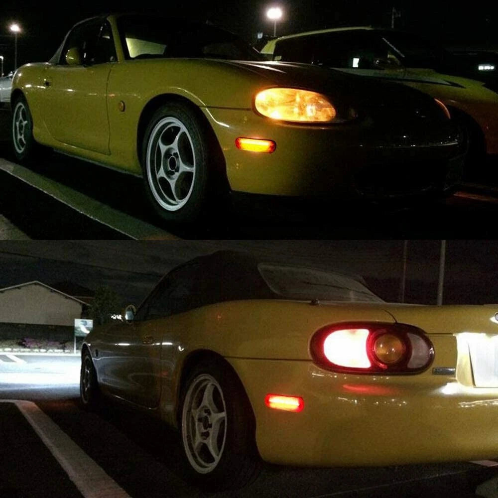 For Mazda Miata MX-5 1990-2005 Car Auto Front Rear LED Side Marker Lights Smoked 6B93BC-57
