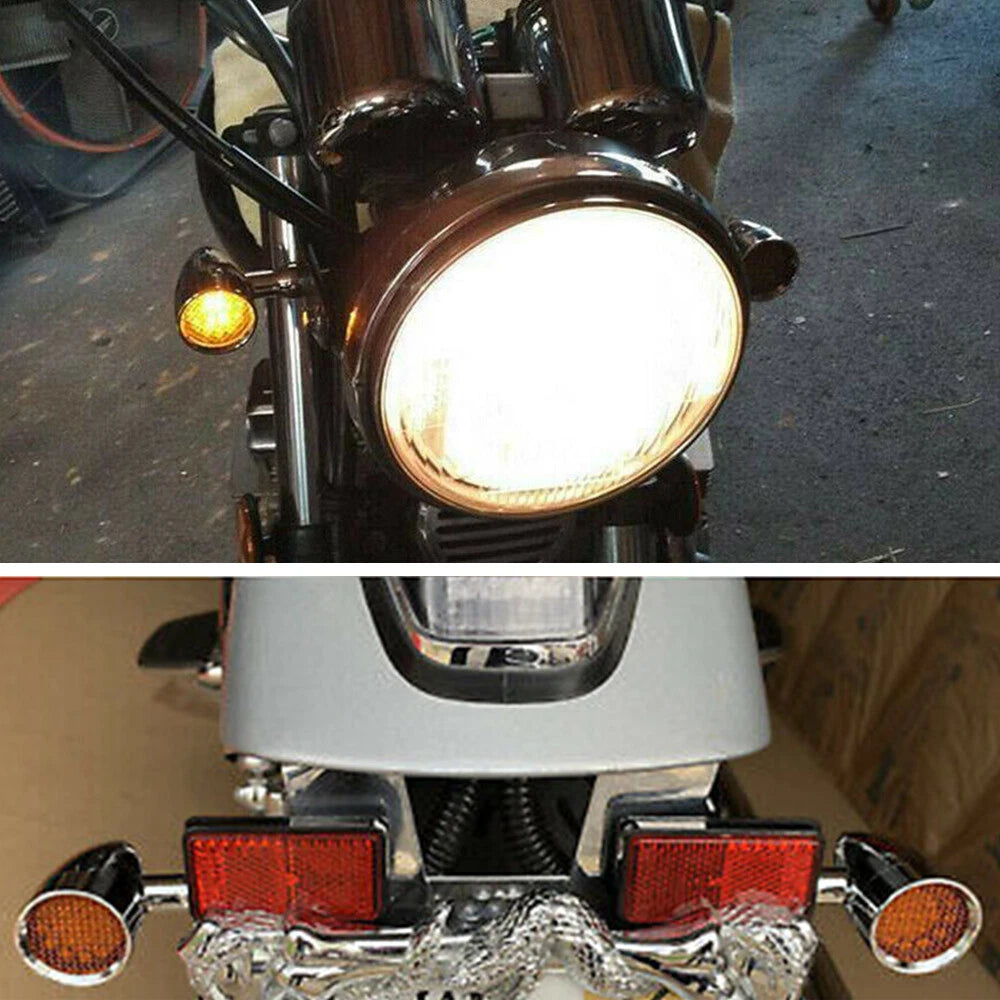 Motorcycle Turn Signals Indicator Blinker Lights Amber Bullet For Suzuki EOA 6B93BC-57