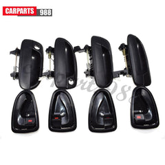 8Pcs Interior and Exterior Door Handle Black For Hyundai Accent 2000-2006 1.6L 6B93BC-57