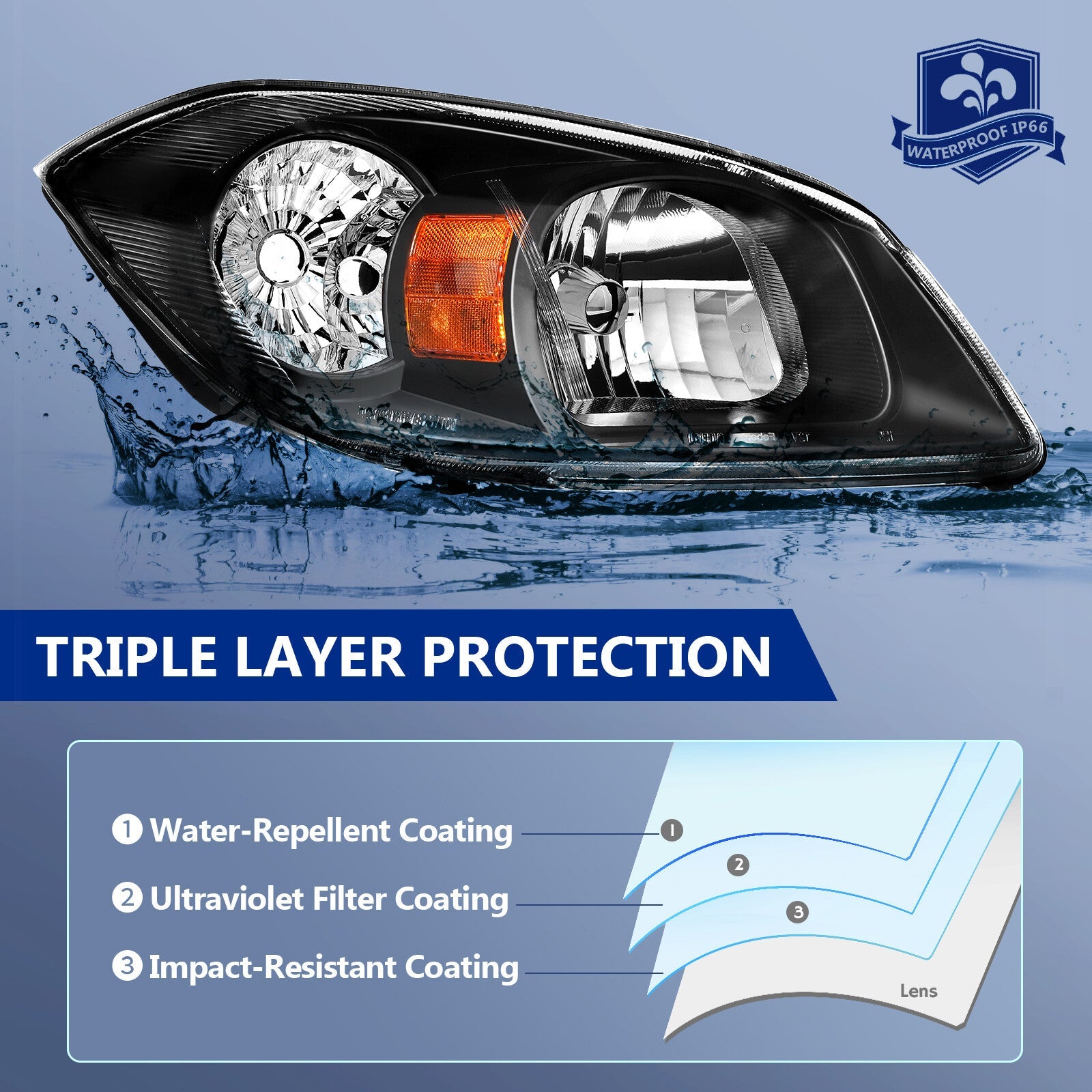 For 2005-2010 Chevy Cobalt 07-09 Pontiac G5 05-06 Pursuit Headlights Assembly 6B93BC-57