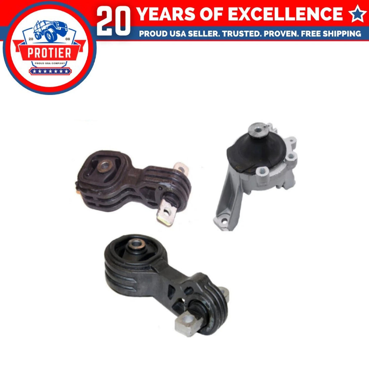 Engine Motor Mount Set 3PCS 2007 - 2011 Compatible for Honda CR-V 2.4L Auto 6B93BC-57