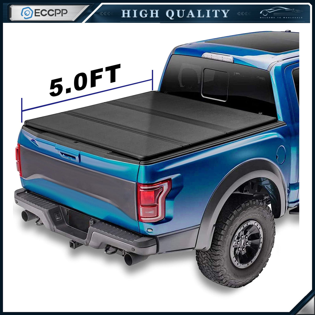 ECCPP 5ft Hard 3-Fold Truck Bed Tonneau Cover Fits Nissan Frontier 2005-2018 Bed ECCPP