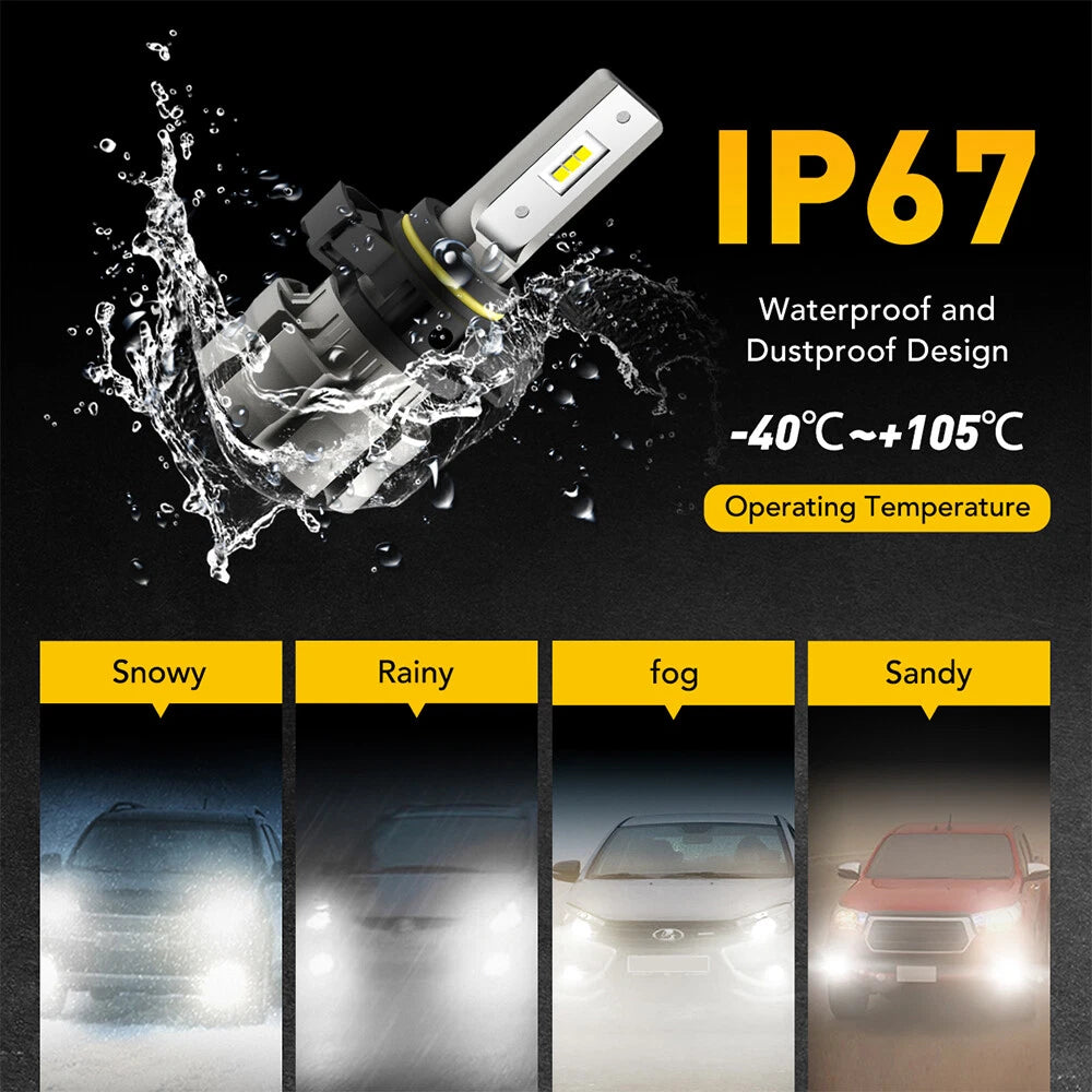 2 PCS H16 5202 LED Fog Light Driving 6500K Bulbs White Foglight Lamp Accessories 6B93BC-57