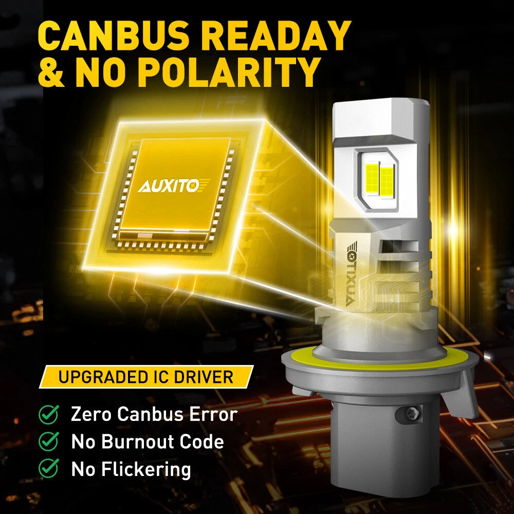 CANBUS H13 LED Headlight Super Bright Bulbs Kit White 30000LM Hi/Low Beam M6 EOA 6B93BC-57