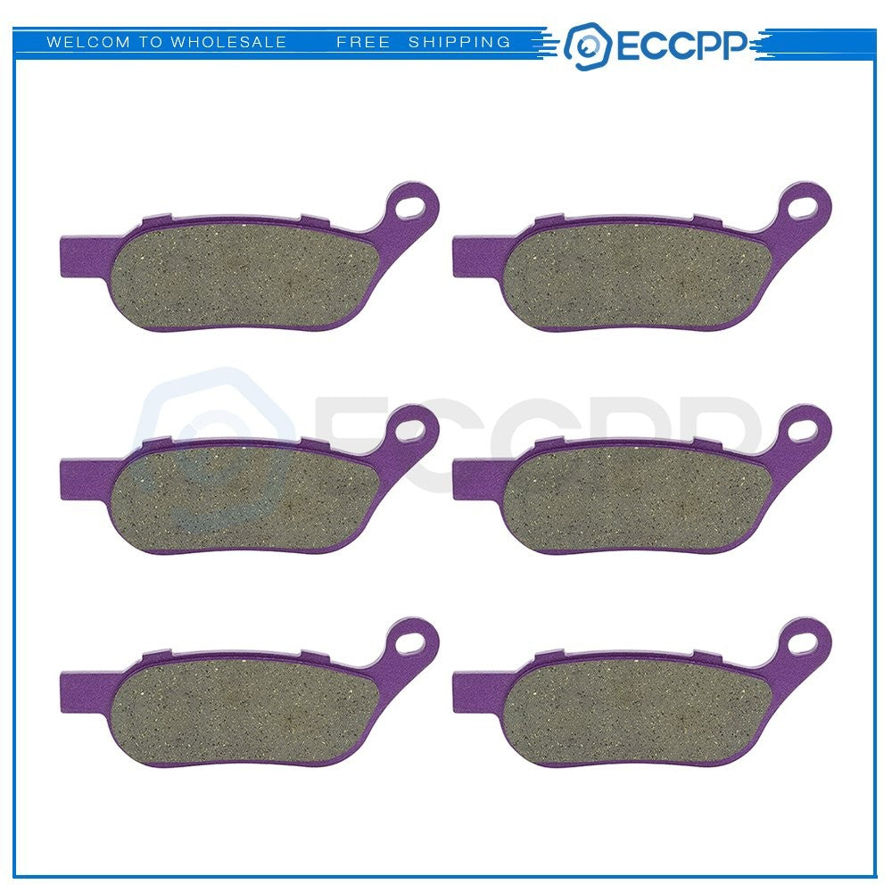 3 Pair Brake Pads For Harley-Davidson FXCWC Rocker C 2008-2011 Carbon Fiber 6B93BC-57
