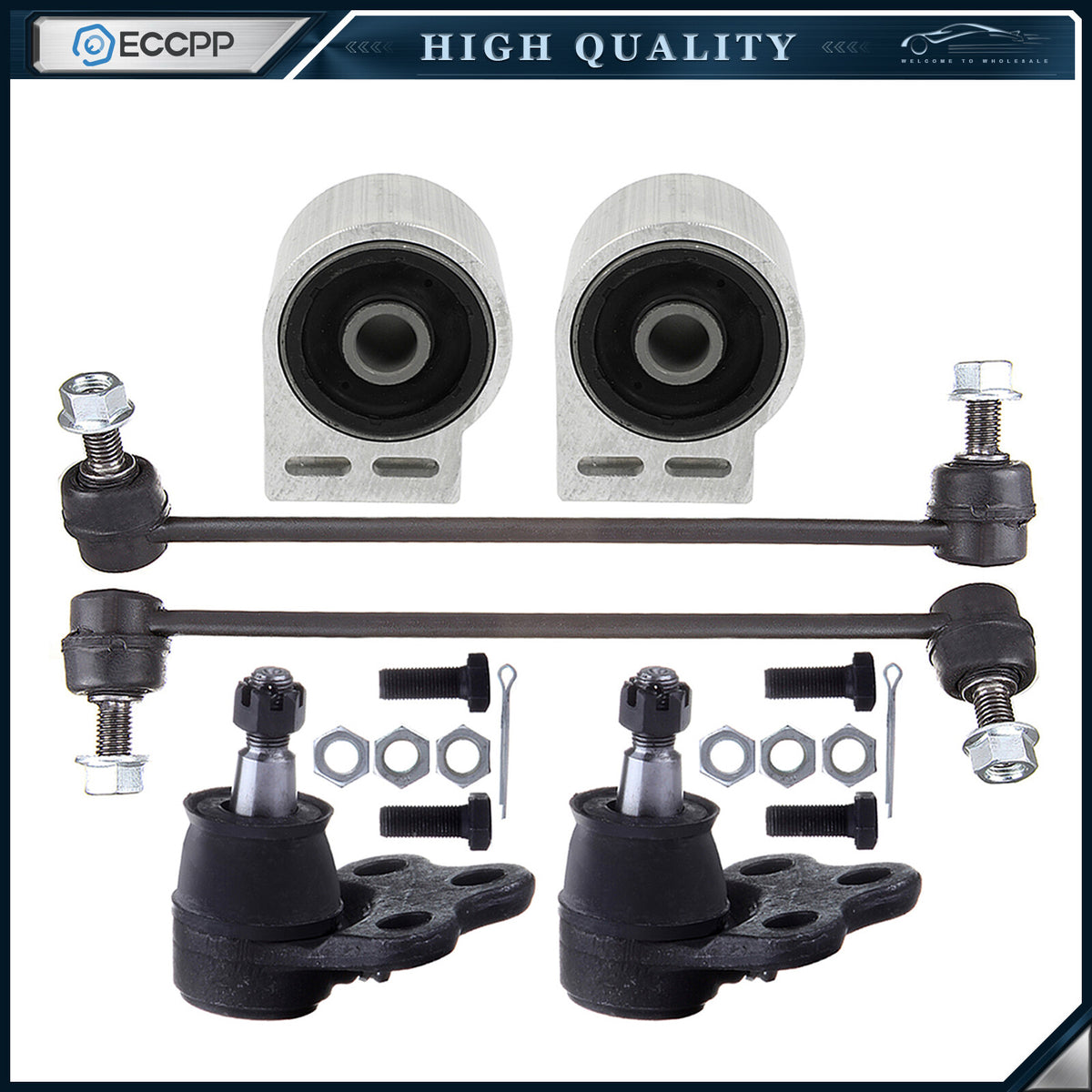 Front Lower Ball Joint Control Arm Bushings Sway Bar For 08-09 Chevrolet Equinox