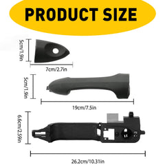 LH Driver Side Exterior Door Handle and Bracket Black for 2000-07 Ford Focus EOA 6B93BC-57