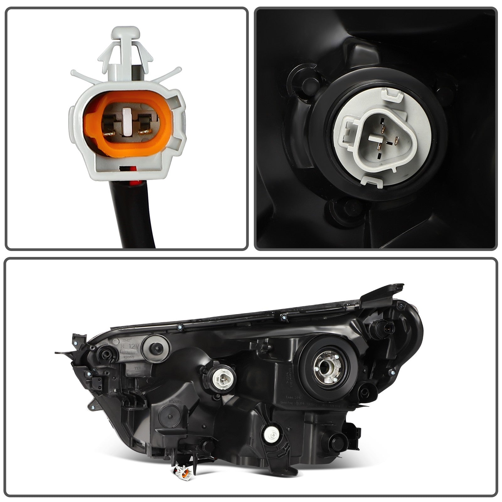 ECCPP Headlights Assembly For Toyota RAV4 2.5L 2016-2018 Pair Kit Black Amber 6B93BC-57