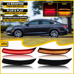 4X AUXITO FRONT REAR LAMPS SIDE BUMPER MARKER LIGHT For 2015-2017 CHRYSLER 200 AUXITO