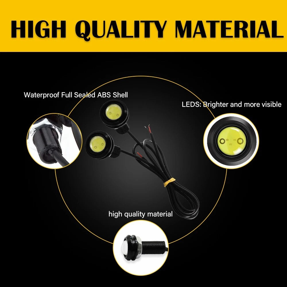 10X White LED Rock Round Button Light For Truck Eagle Eye Side Marker Light Lamp 6B93BC-57