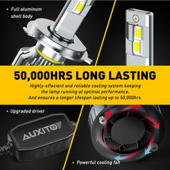 AUXITO H4 9003 LED High Low Beam Headlight Bulbs 6500K White 24000LM Bright Y19 AUXITO