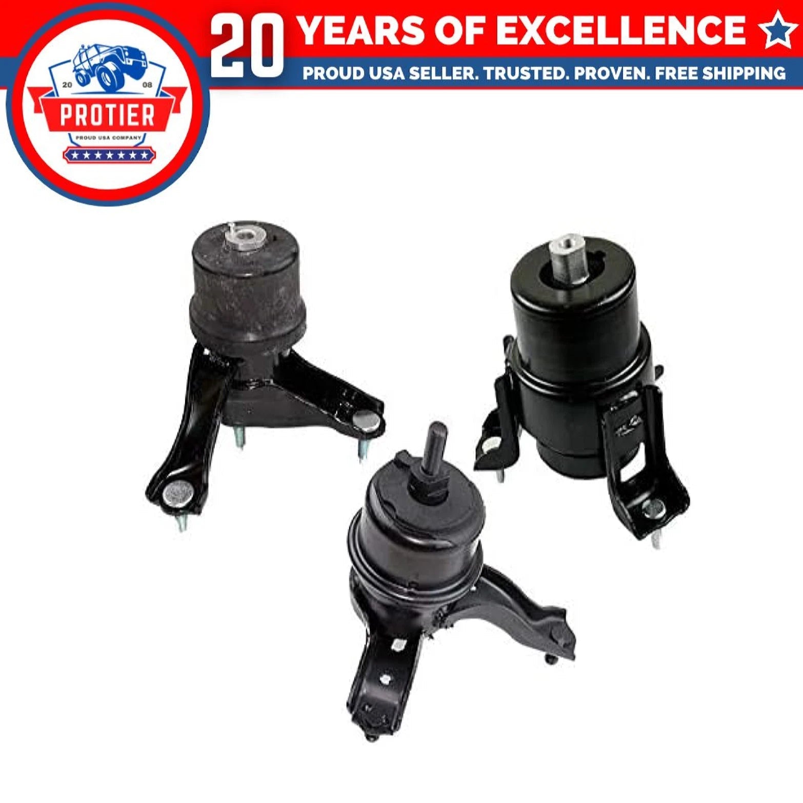 Motor & Trans Mount Set 3pcs for Toyota Highlander 09-13 2.7L AUTO: EM5900, 6B93BC-57