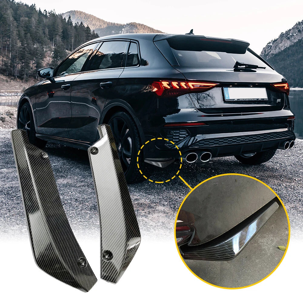 Universal Rear Bumper Lip Diffuser Splitter Canard Protector Carbon Fiber US EOA 6B93BC-57