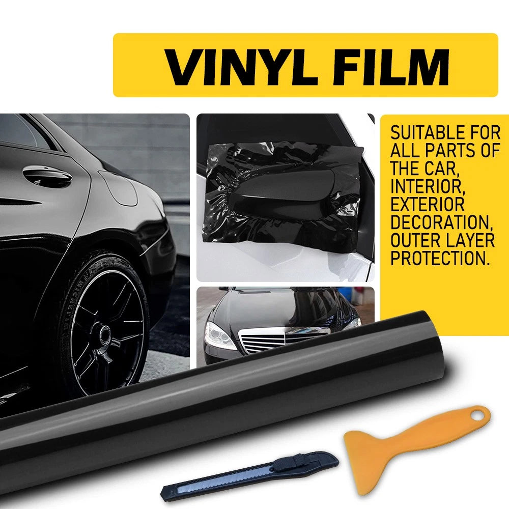 59inch High Quality Gloss Black Vinyl Wrap Sticker Car Film Decal Bubble Free EA 6B93BC-57