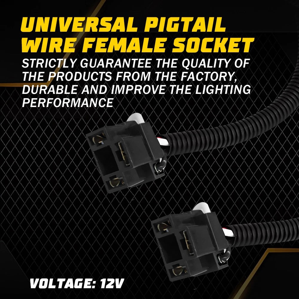 Wire Pigtail Female P A 9003 H4 Two Harness Head Light Bulb Connector Socket EOA 6B93BC-57