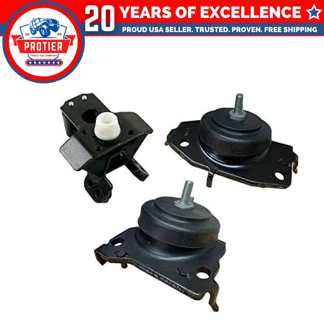 Front L & R Motor & Trans Mount 3PCS Set Fit 2007-2014 Toyota Tundra 4.0L-V6 6B93BC-57