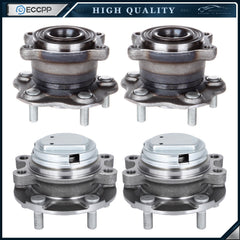 4 Pcs Front & Rear Wheel Hub Bearings Assembly For Infiniti Q50 FX35 G37 M45 RWD 6B93BC-57