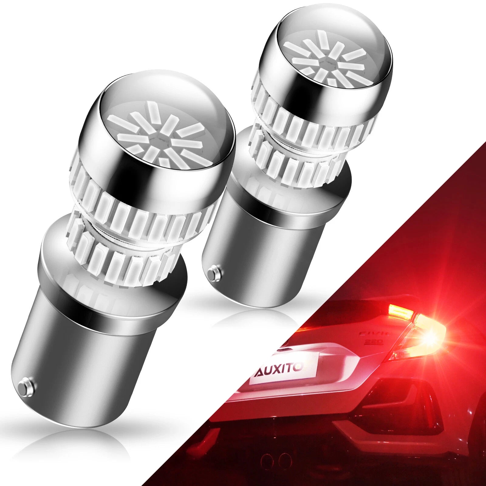 2-10x AUXITO 1157 7528 LED Brake Stop Tail Light Bulbs Red CANbus No Error Lamps AUXITO