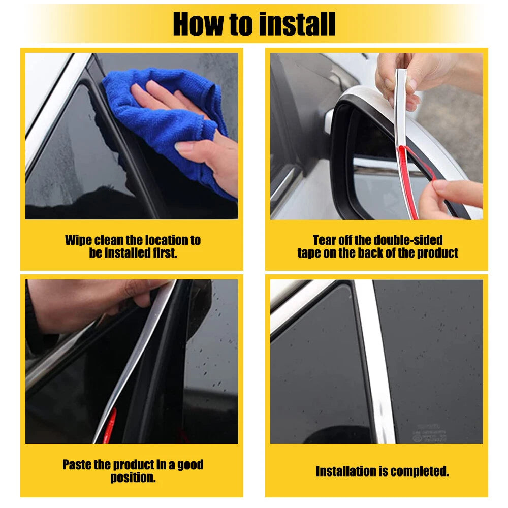 Chrome Trim Molding Strip Car Door Window Bumper Side Trime Protector 16ft EOA 6B93BC-57
