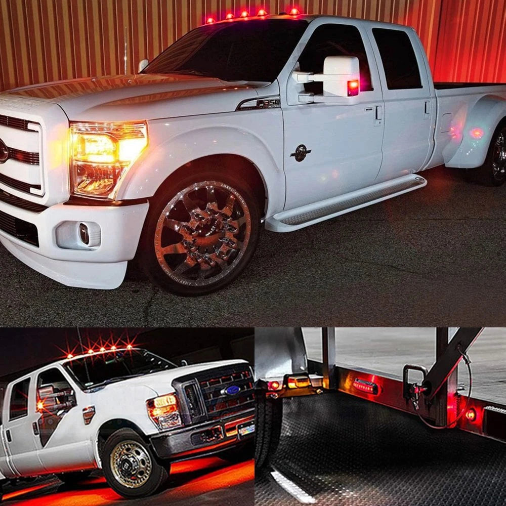 10X Red Smoked Round Side Marker lights Truck Trailer Red 3/4"LED Bullet Light A 6B93BC-57