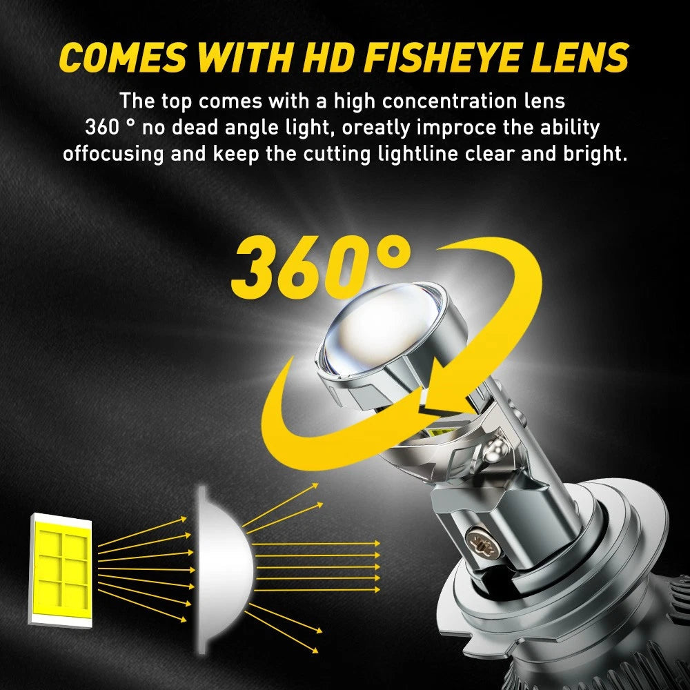 AUXITO H7 LED Headlight Bulb Kit High Low Beam 30000LM Super Bright 6500K Y19 EA AUXITO