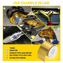 Self Adhesive Wrap Tape Fit For Car 1200°f Continuous Heat Reflective Shield 6B93BC-57