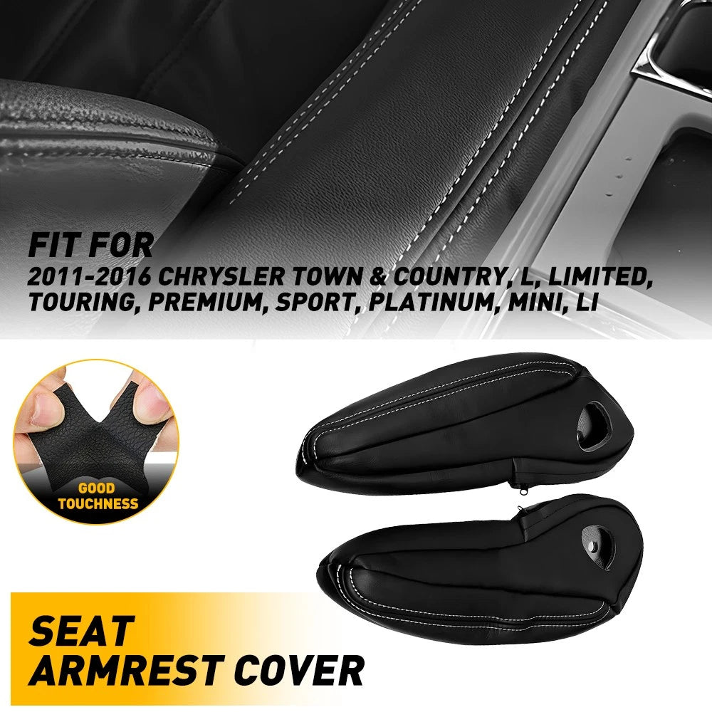 2X Left+Right Front Seat Covers Armrest For 2011-2016 Chrysler Town & Country EA 6B93BC-57