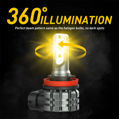 2X AUXITO H8 H11 H16 LED Fog Light DRL Bulb 4000LM Golden Yellow High Power L3A AUXITO