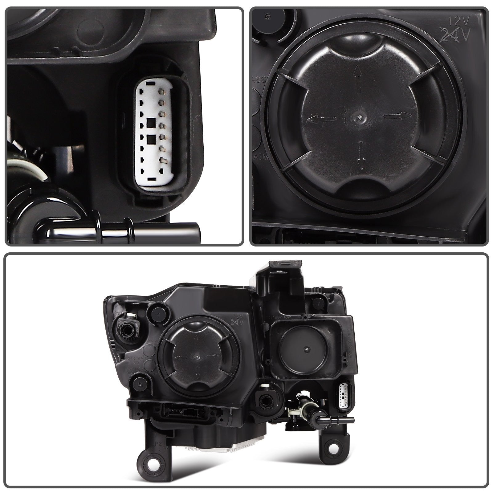 ECCPP Headlights Assembly For Jeep Grand Cherokee 2019-2021 Pair Kit Black Amber 6B93BC-57