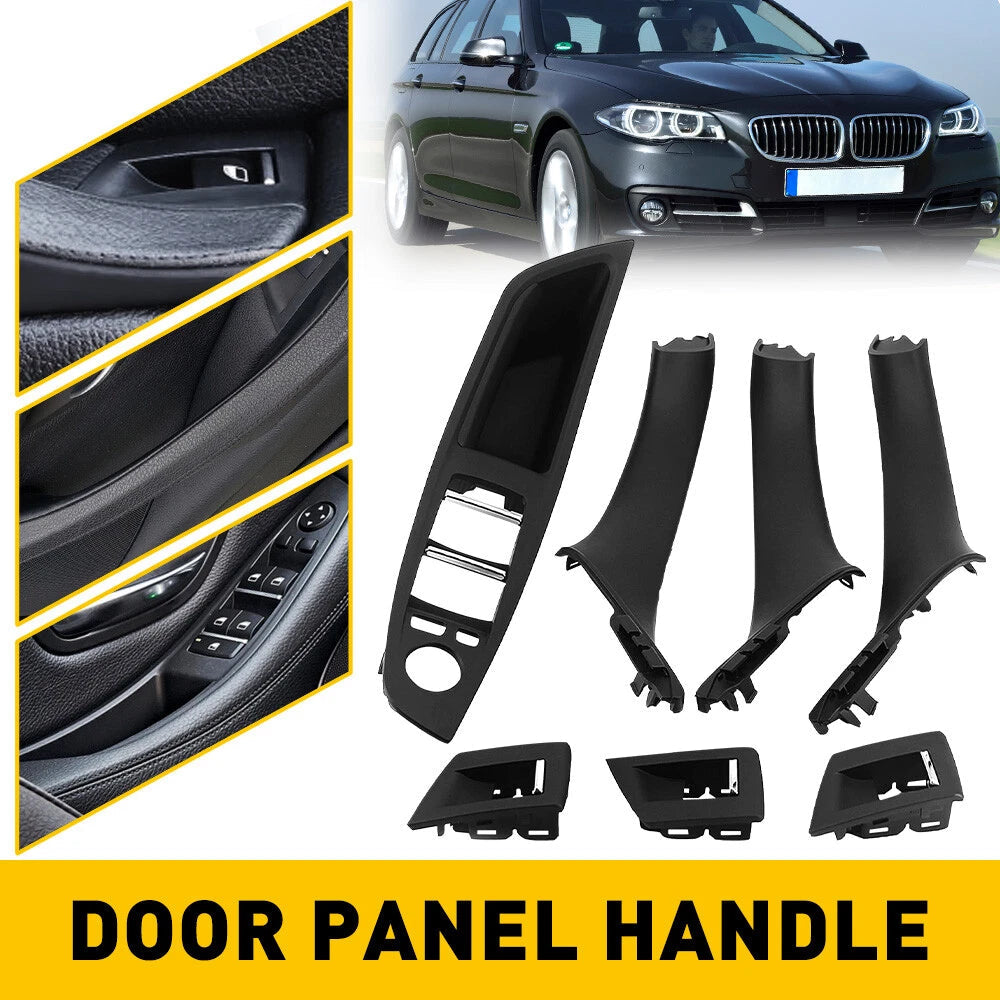 Black For 10-16 BMW 5 Series F10 F11 Inner Door Panel Handle Pull Trim Cover EOA 6B93BC-57