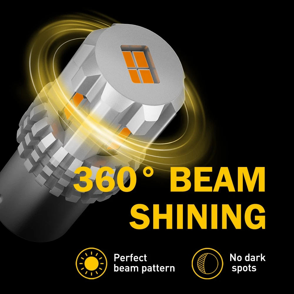 LED Front Turn Signal Blinker Light Bulbs 1156 7506 3497 Amber Yellow 2200K 2pcs 6B93BC-57
