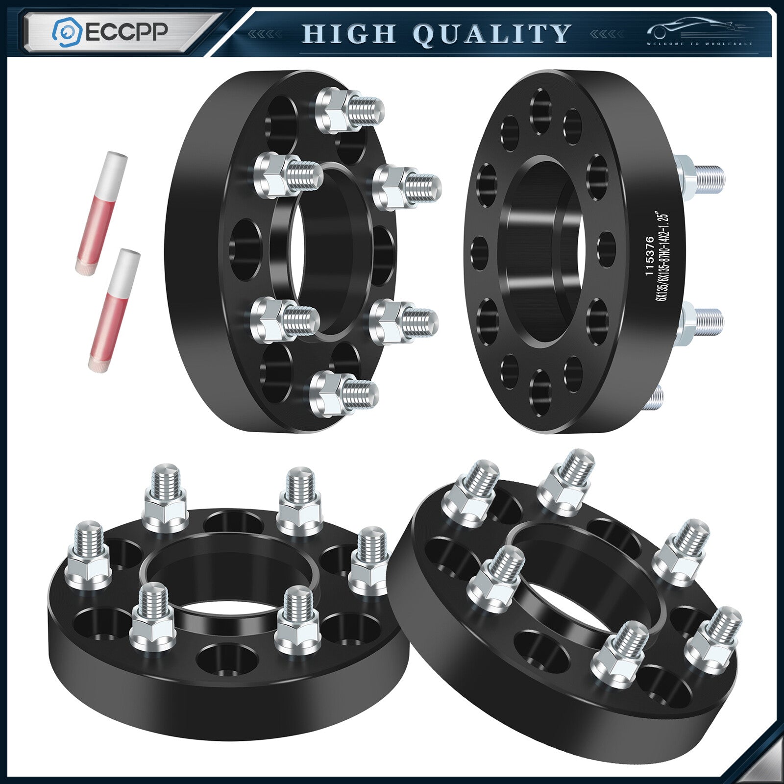4 Pcs 1.25" 6x135 Hub Centric Wheel Spacers 14x2 For 2004-2014 Ford F-150 F150 6B93BC-57