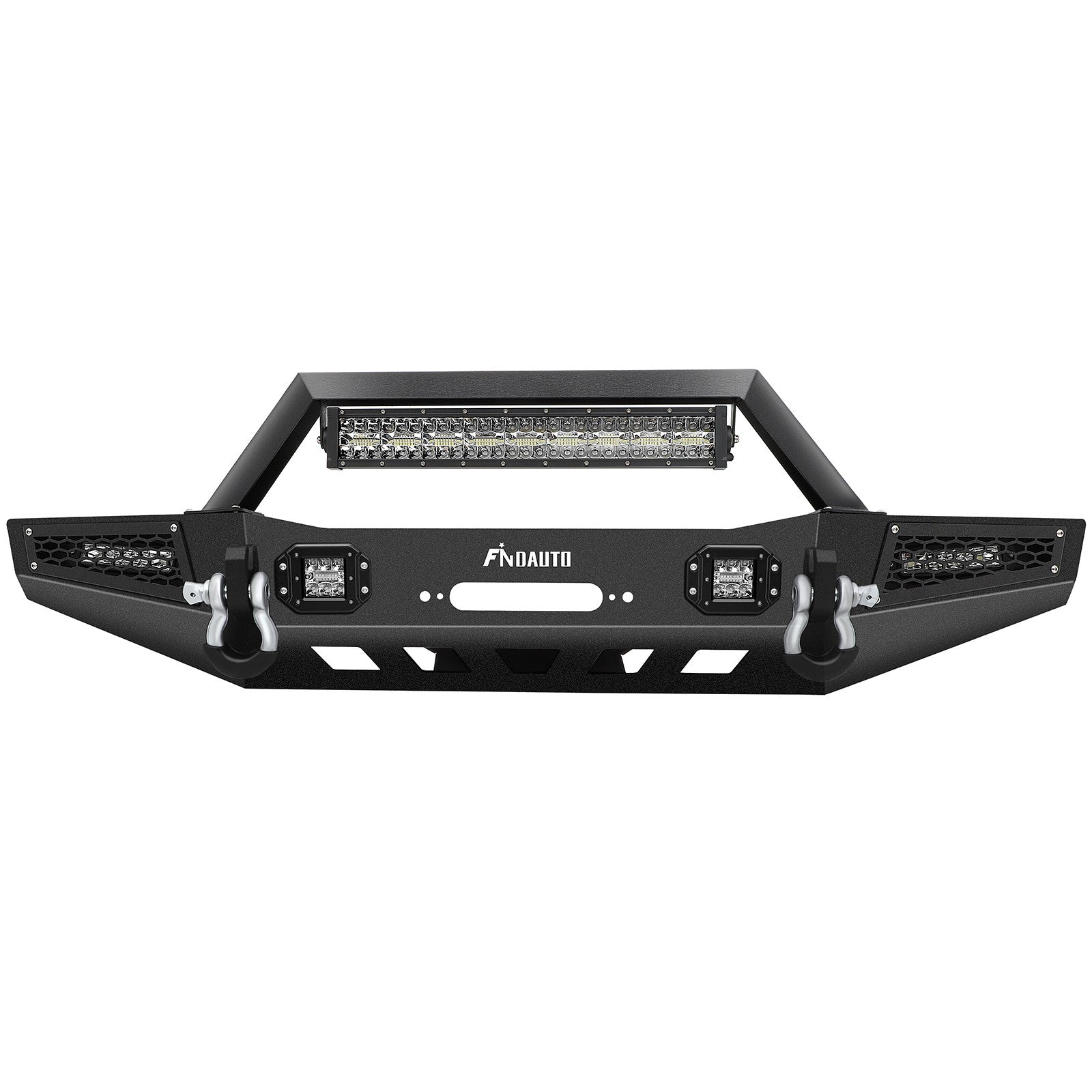Front Bumper W/ Winch Plate & LED Lights & D-rings For 1983-2001 Jeep Cherokee 6B93BC-57
