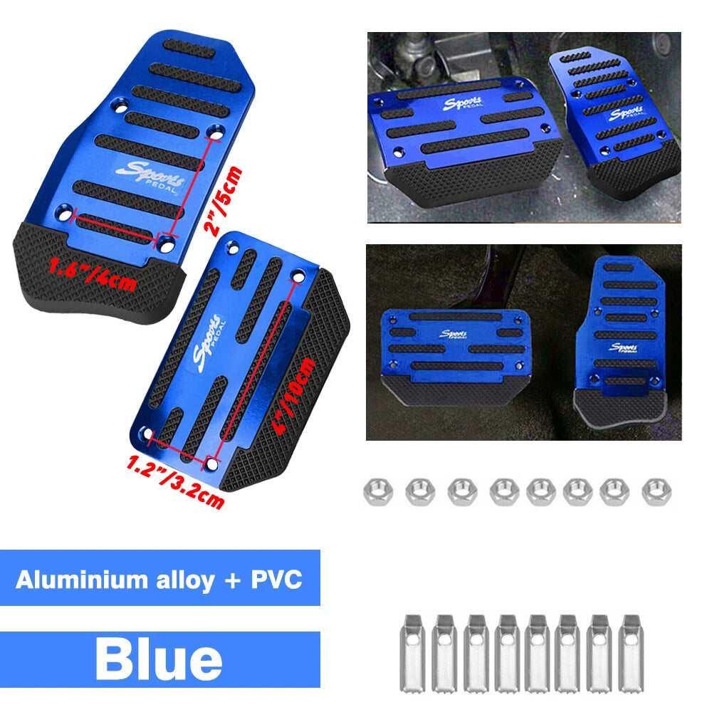 Non-Slip Automatic Foot Brake Gas Pedal Pad Car Accessories Cover 2pc/set Blue F 6B93BC-57