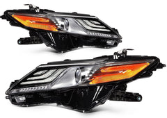 Pair LED Headlights Assembly For 2018-2024 Camry XSE XLE 2.5L 3.5L Black Amber 6B93BC-57