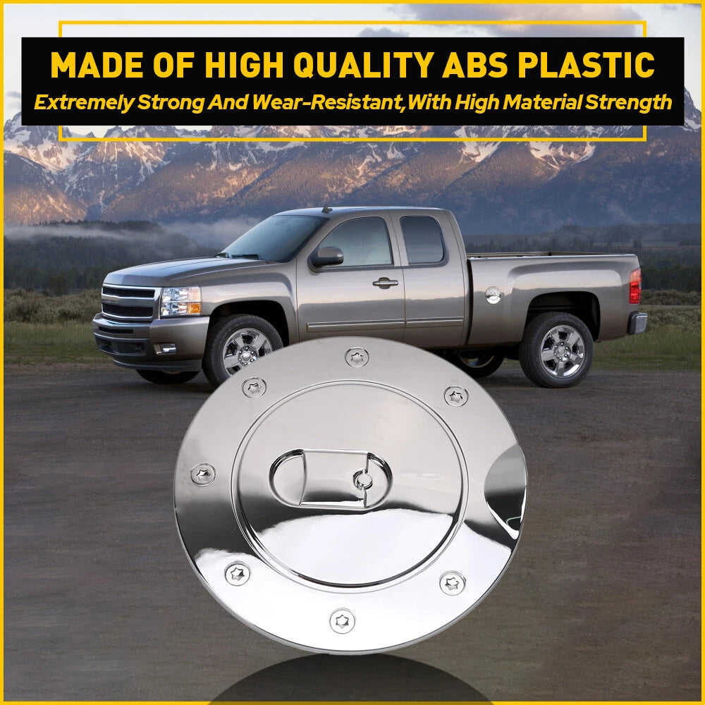FOR 2007-2013 CHEVY SILVERADO 1500 2500 3500 HD Chrome Fuel Tank Gas Door COVER 6B93BC-57