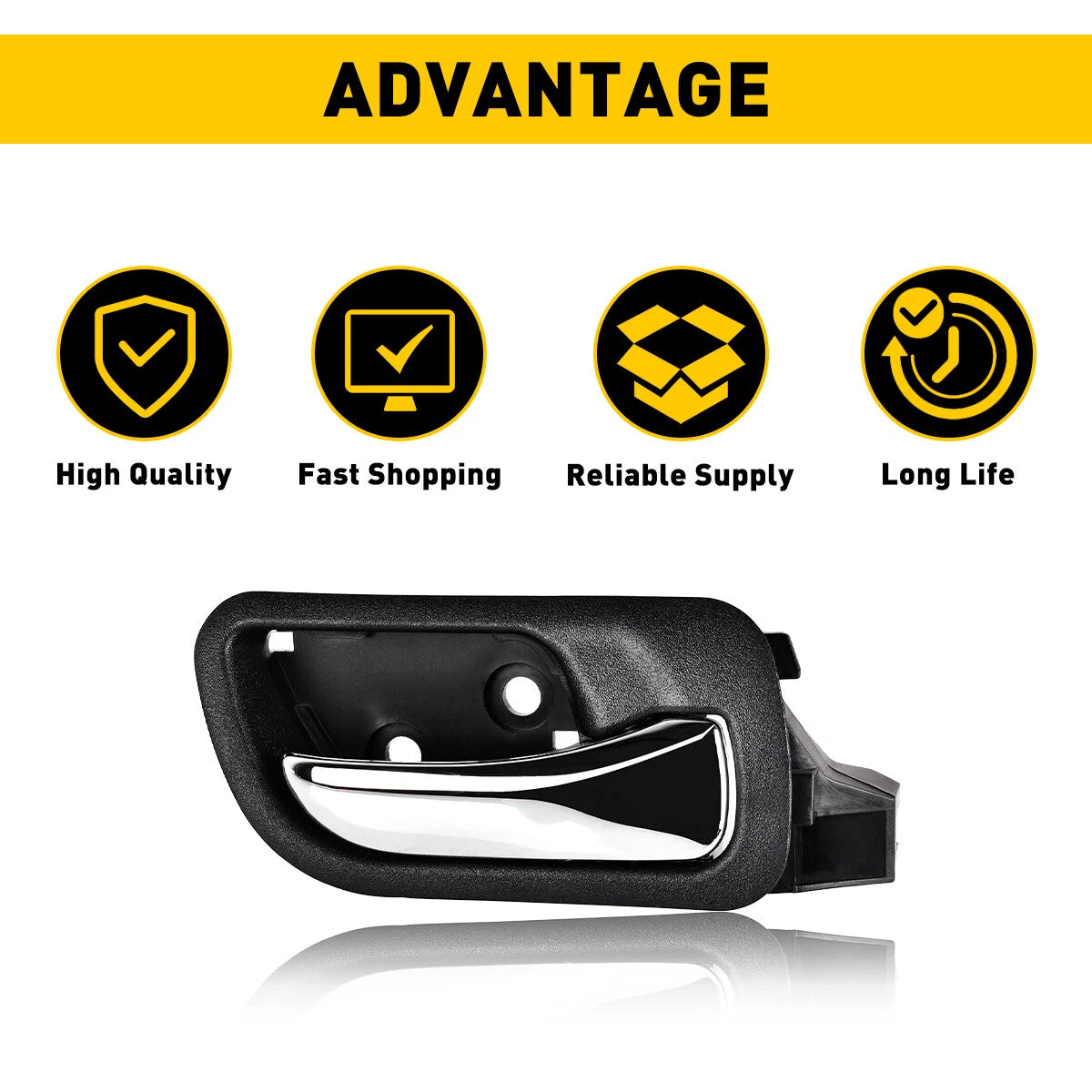 Black Interior Door Handle For 2003-2007 Honda Front Accord Passenger Plastic EA 6B93BC-57
