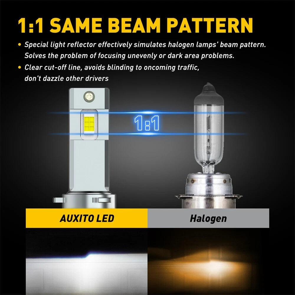 AUXITO LED Headlight H11 Low Beam Bulb Canbus Kit 24000LM Ultra Bright Y19 EOA AUXITO
