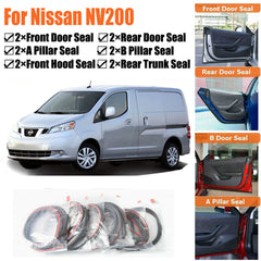 Door Rubber Seal Strips Weather Draft Wind Noise Reduction Kit For Nissan NV200