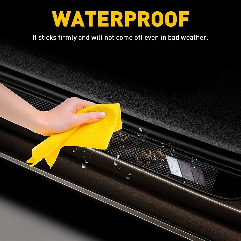 For Door Toyota Sill Carbon Fiber Sticker Door Entry Guard Scuff Plate Stickers 6B93BC-57