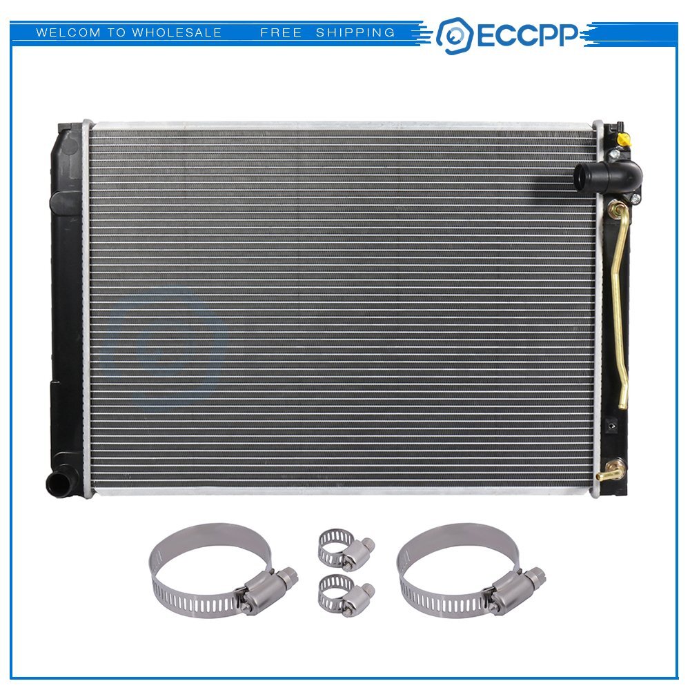Radiator For 2005-2006 Toyota Sienna with Universal Oil Hose Clamps Kit