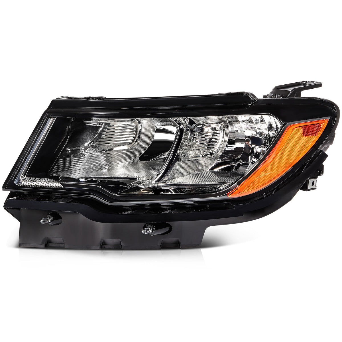 Driver Side Headlight Assembly For 2017-2021 Jeep Compass Black Housing 6B93BC-57