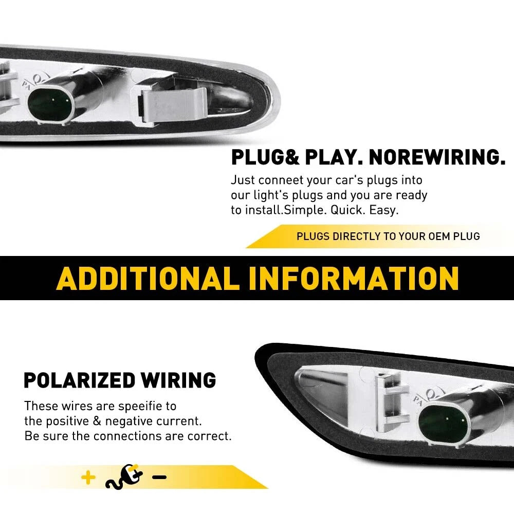 LED Front Fender Side Marker Lights Assembly For BMW E90 E82 E92 E46 E83 E60 EOA 6B93BC-57