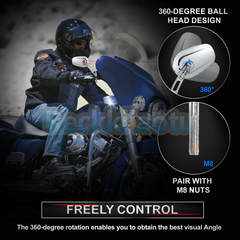 Chrome Rear View Mirrors Fit For Harley Road King Touring XL883 Sportster Fatboy