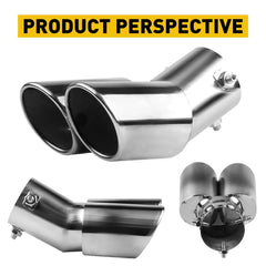 Car Dual Exhaust Pipe Tail Muffler Tip Auto Accessories Replace Chrome Tips EOA 6B93BC-57