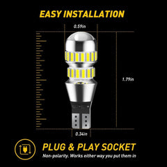 2X AUXITO 921 912 W16W 916 LED Reverse Back Up Light Bulb Super White 6500K 42H AUXITO