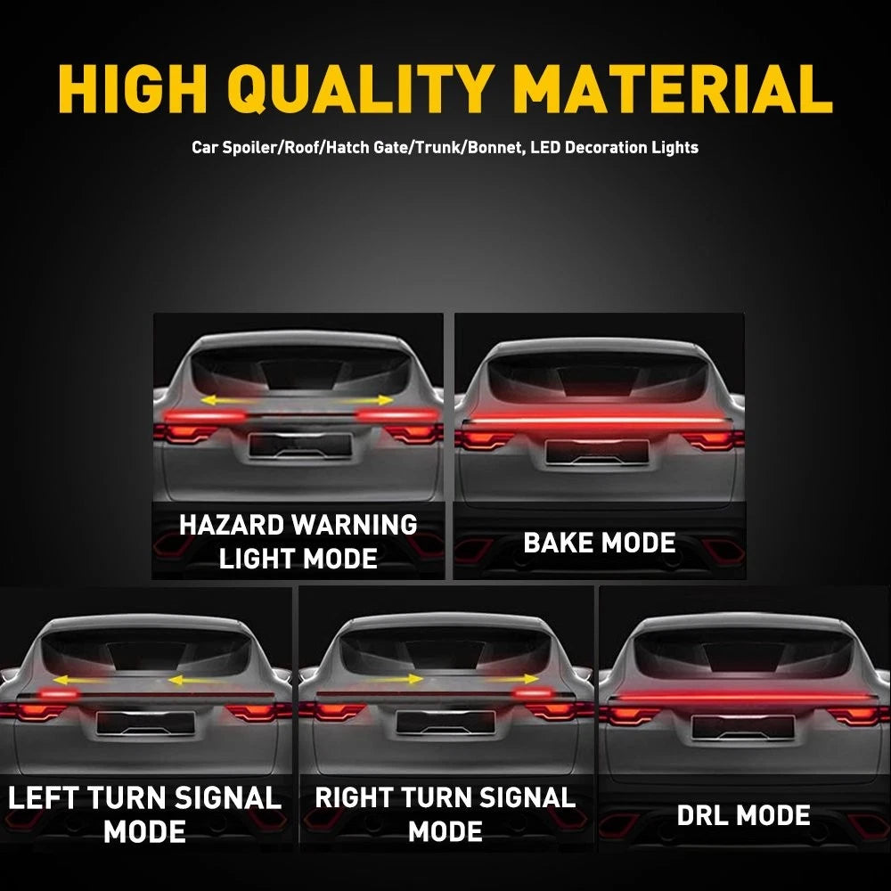 Carbon Fiber PU Rear Roof Trunk Tail Lip Tail Signal Brake Light 6B93BC-57