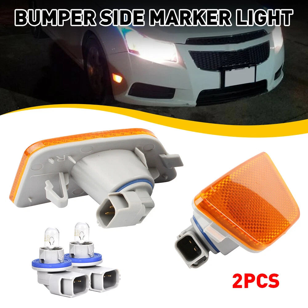 Amber Lens Front Bumper Side Marker Lights For 2011-15 Chevy Chevrolet Cruze EOA 6B93BC-57